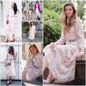 LAST NWT ZARA FLORAL PRINTED FLOWING MIDI DRESS